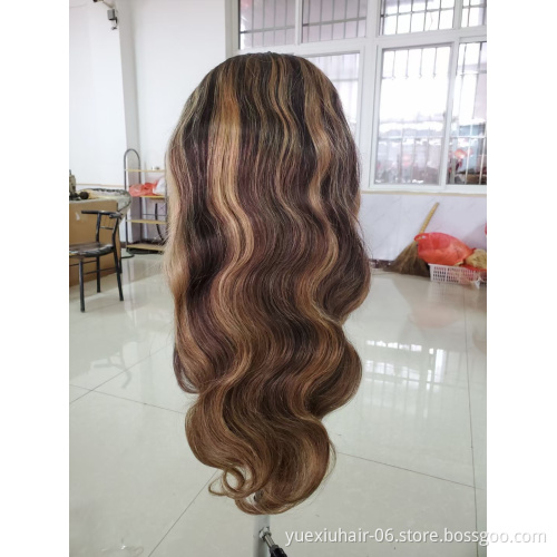 Remy Glueless Full Lace Frontal Wig Curly Human Hair Wigs PrePlucked Cuticle Aligned Brazilian Highlight Color Lace Front Wigs